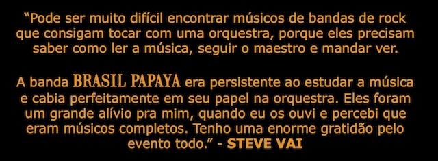Steve Vai comenta sobre a apresentação no Rock in Rio com a Camerata Florianópolis e Brasil Papaya.
